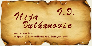 Ilija Dulkanović vizit kartica
